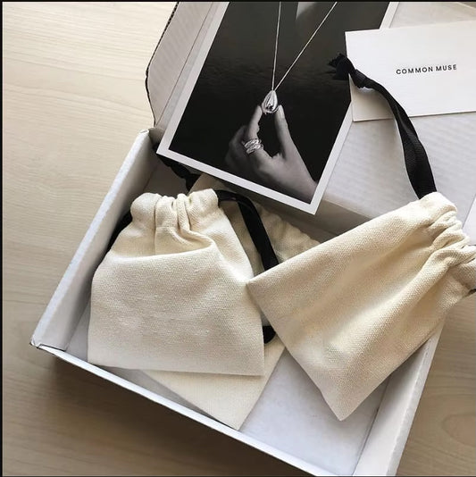 【OT521】 コットンギフトバッグ巾着 2colors