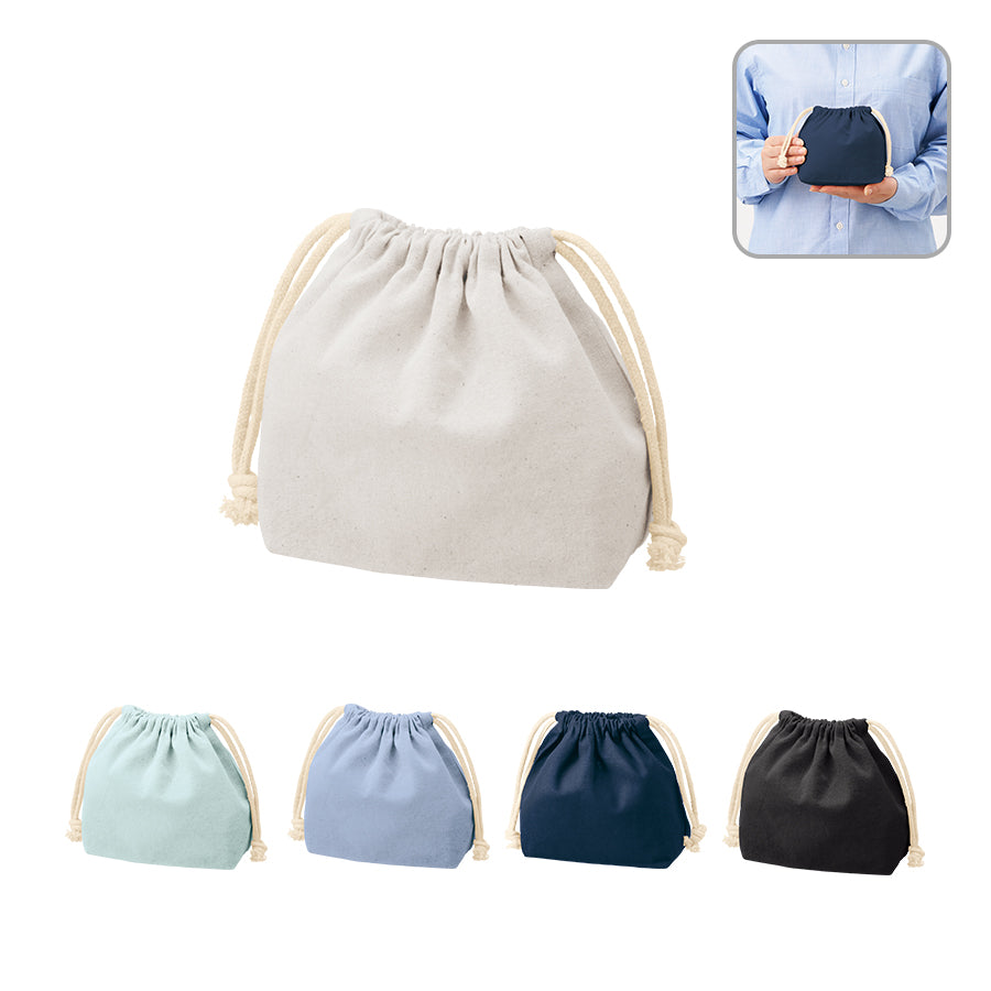 【TP-0016】厚手コットンポーチ巾着（S）