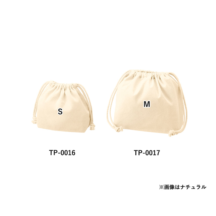 【TP-0016】厚手コットンポーチ巾着（S）