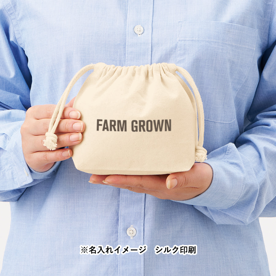 【TP-0016】厚手コットンポーチ巾着（S）