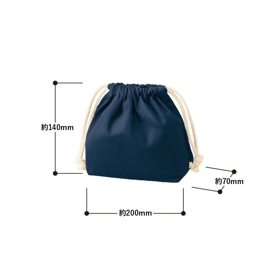 【TP-0016】厚手コットンポーチ巾着（S）
