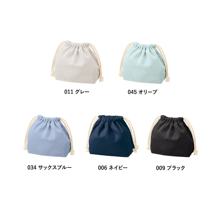 【TP-0016】厚手コットンポーチ巾着（S）
