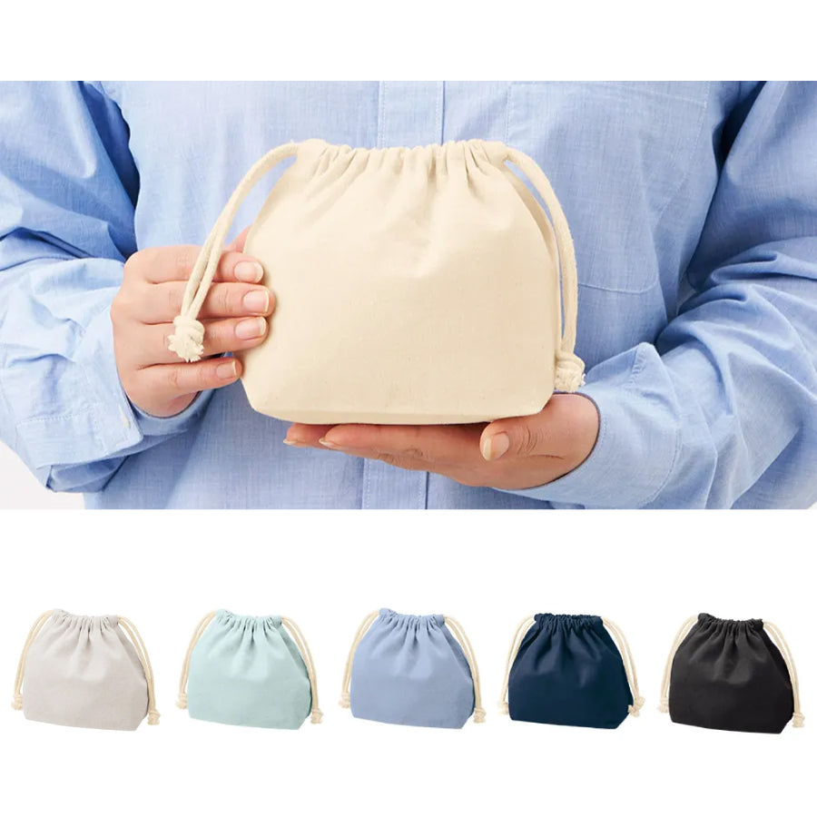 【TP-0016】厚手コットンポーチ巾着（S）